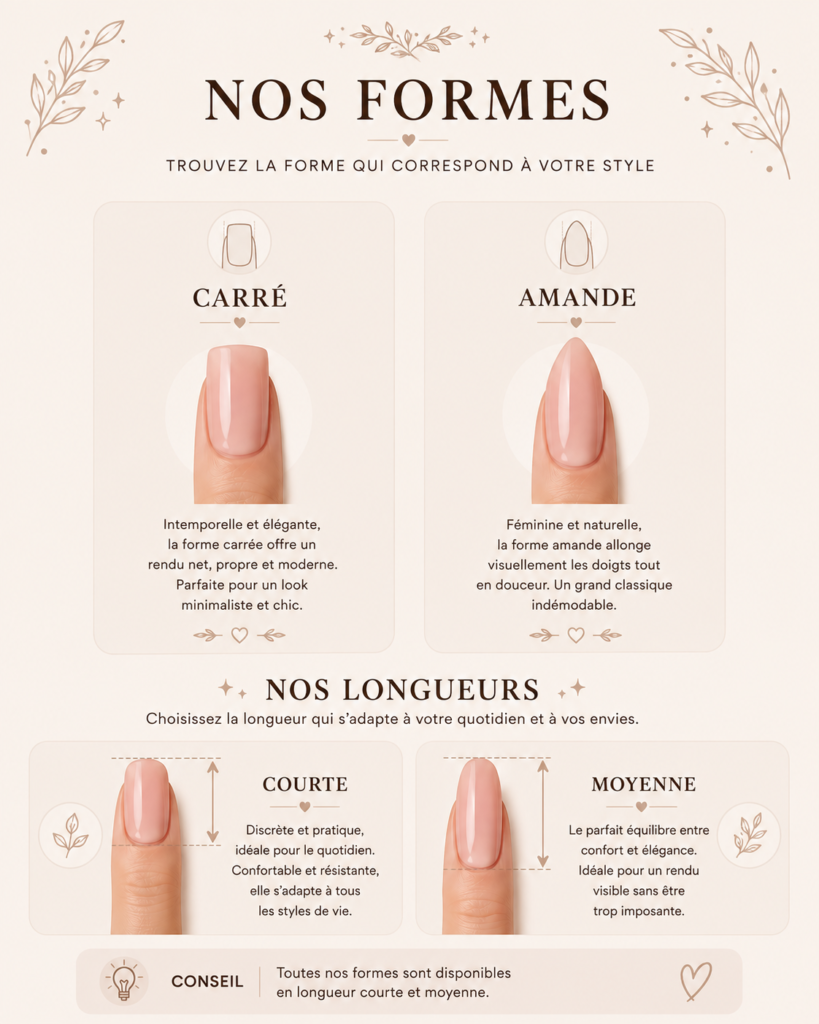Formes & longueurs de nos Press-on Nails a2d11af1 1428 4e31 ba9d 74db574edd45