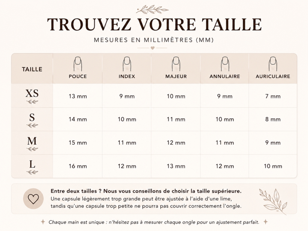 Guide des tailles — Press-on Nails f4b81f59 9b09 4f9e 8373 9e74197b9d36